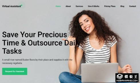 虚拟助手服务响应式网页模板