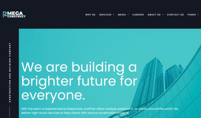 精品建筑施工单位网站模板