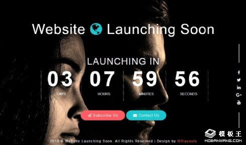 黑色人物倒计时响应式网页模板