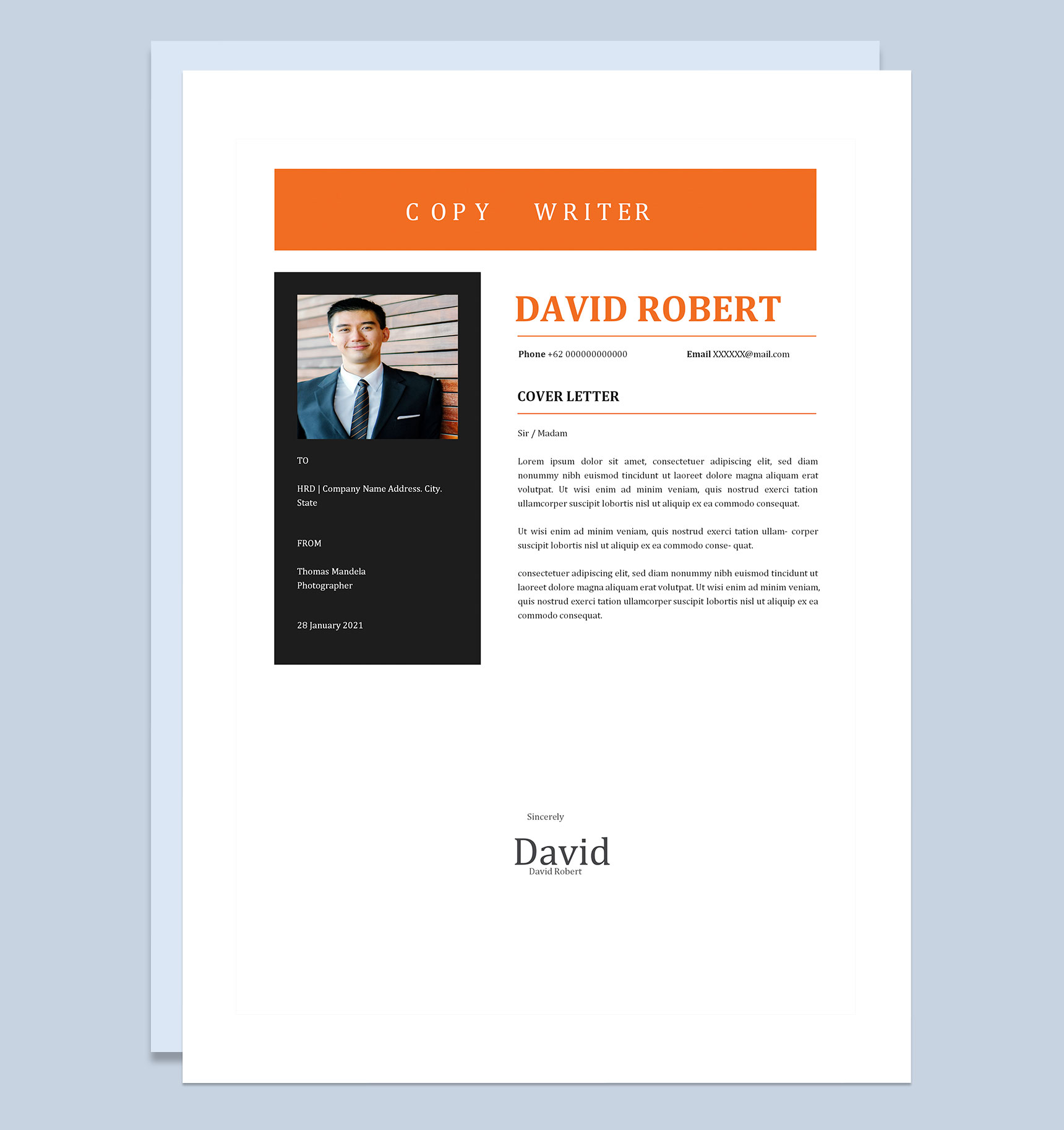 外企通用纯英文岗位求职简历Word模板