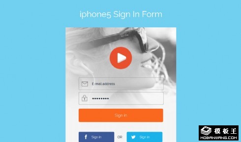 播放登录框网页模板