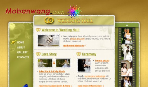 婚礼会堂网页模板