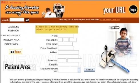 欧美医院表单填写网页模板