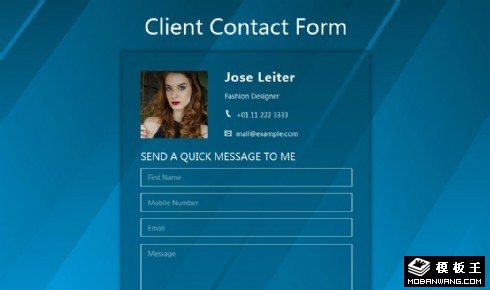 用户联系提交表单网页模板