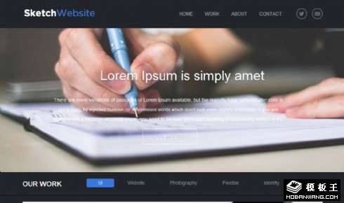 特写镜头摄影网页模板