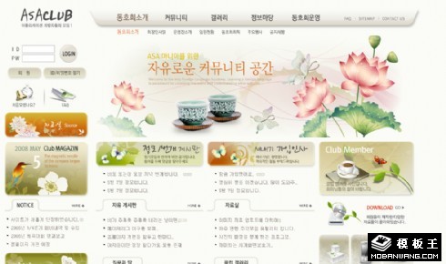 荷花茶韵社区网页模板