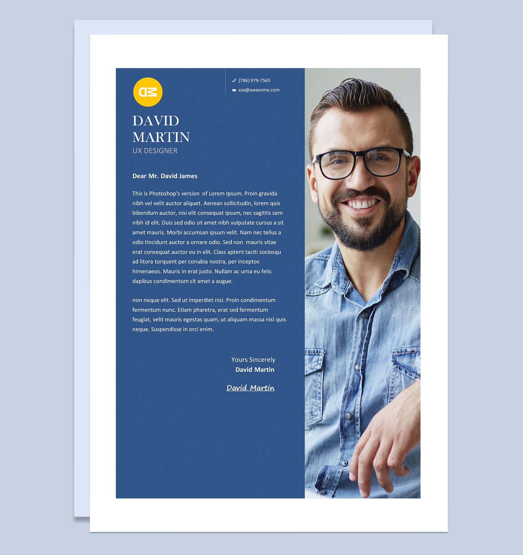 欧美大气用户体验设计师通用个人简历求职简历Word模板