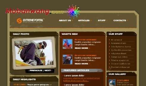 极限滑雪运动俱乐部网页模板