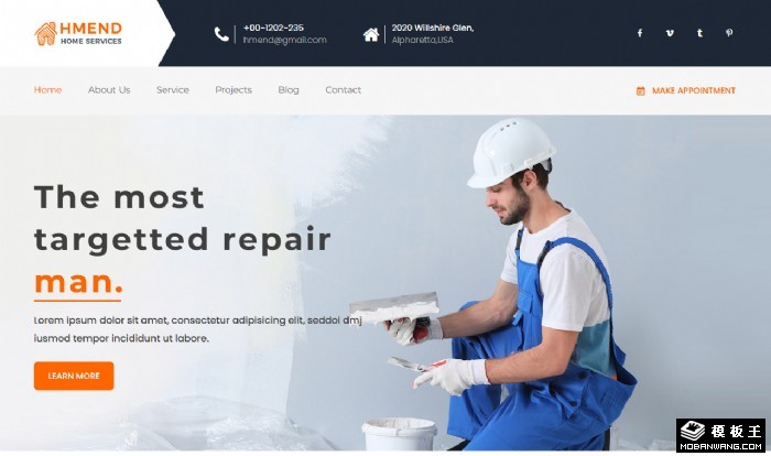 家装维修施工网站模板