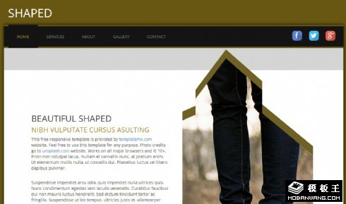 形状图片展示响应式网页模板