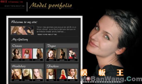 欧美女性模特相册网页模板