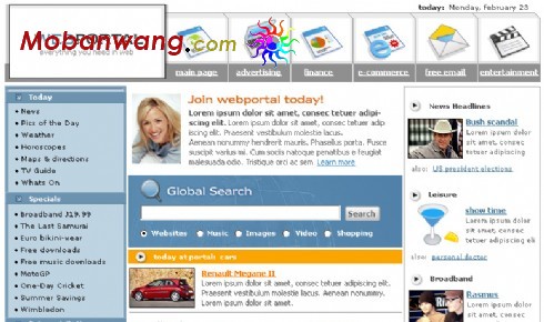 欧美综合信息门户网页模板