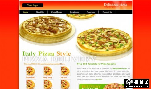 Pizza美食餐厅网页模板