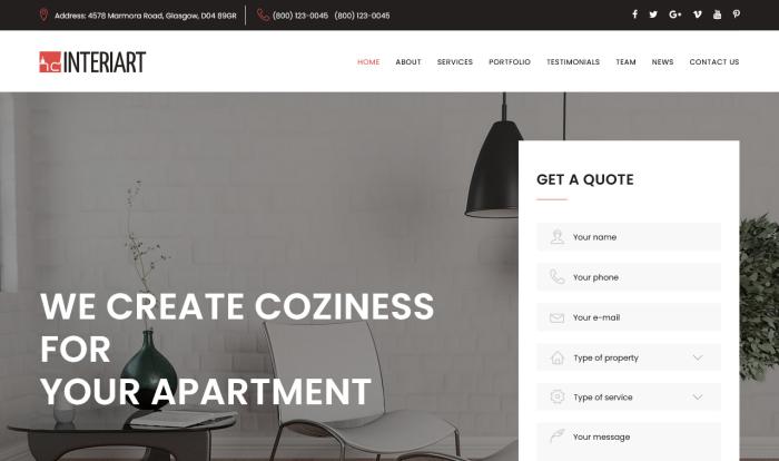 梦想家室内设计服务网页模板