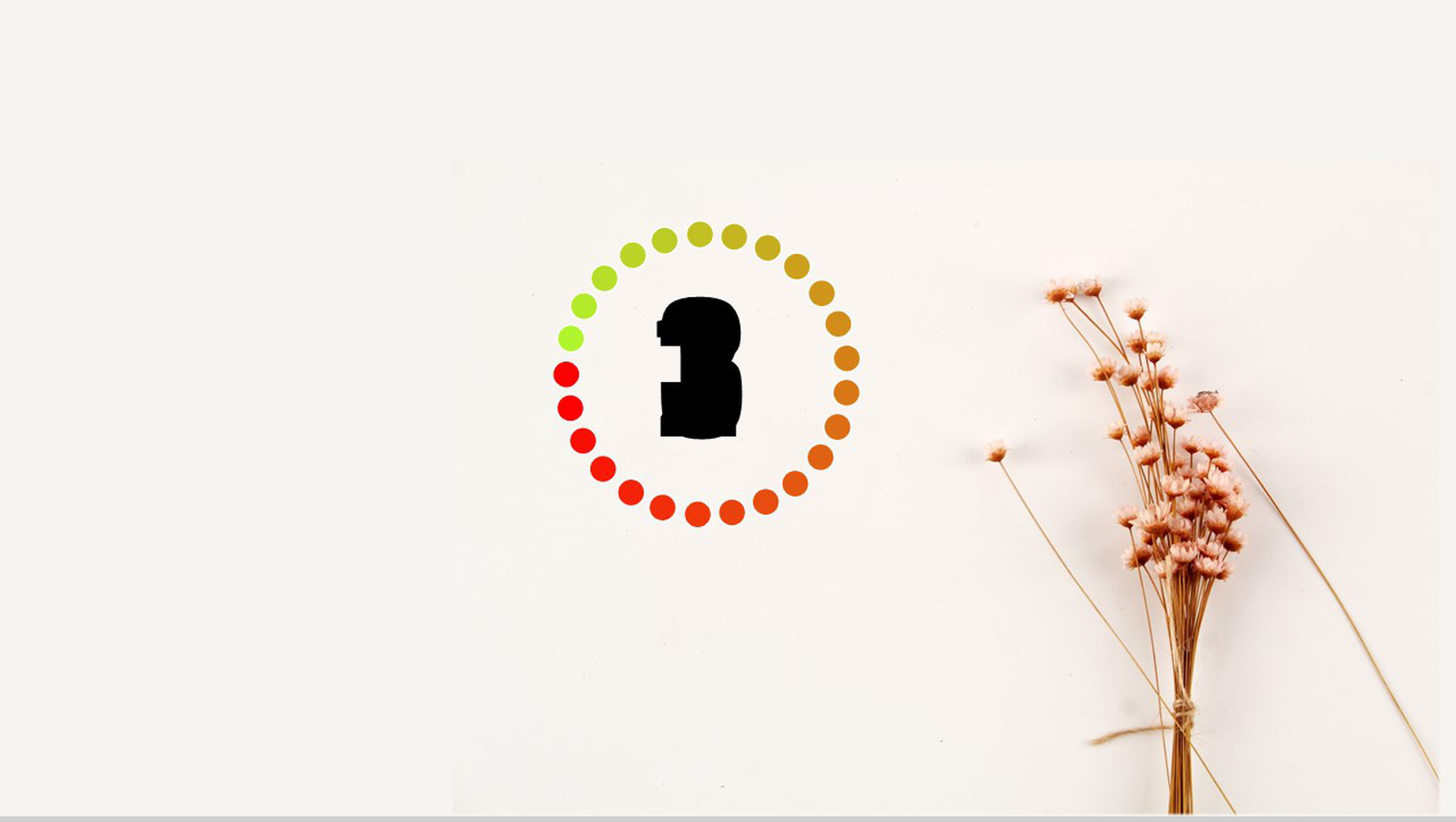 唯美小清新风格倒计时光圈加载PPT模板