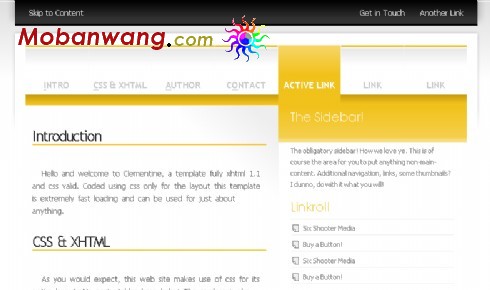 克莱门氏小柑橘BLOG网页模板