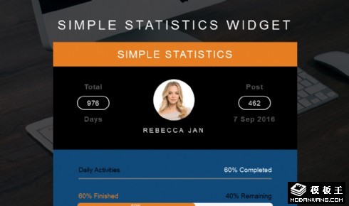 个人进度统计组件网页模板