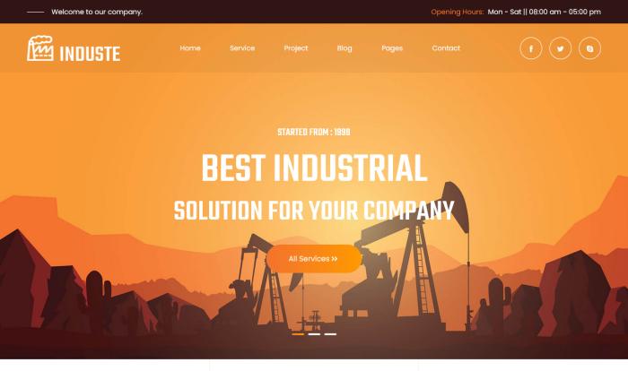 橙色工业风企业网站模板