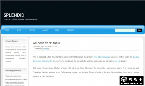 天蓝色导航博客网页模板