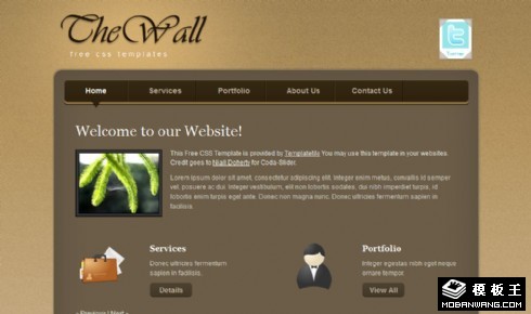 棕色信息墙网页模板