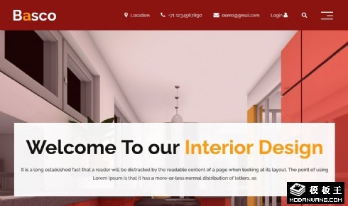 暗红艺术家装响应式网页模板