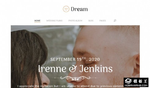 梦想婚礼派对响应式网页模板