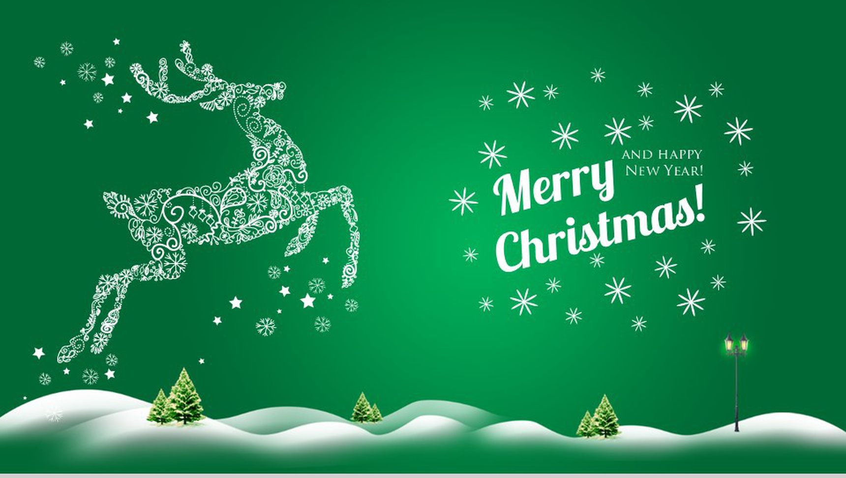 绿色精美小鹿圣诞节平安夜活动策划PPT模板