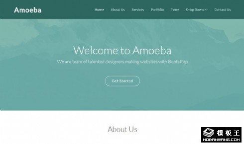 绿色项目团队展示响应式网页模板