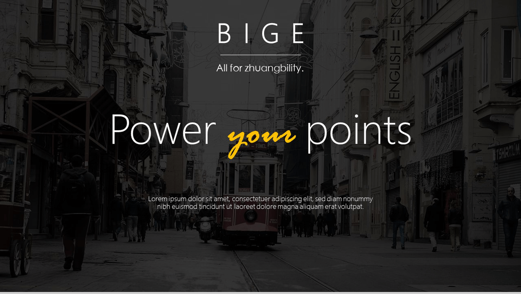 黑色商务欧美扁平精品企业通用PPT模板