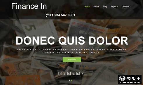 金融服务项目响应式网站模板