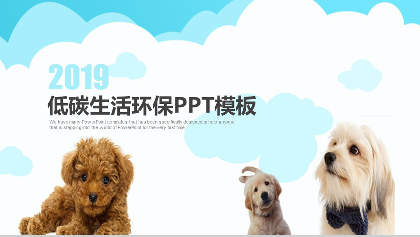 2019宠物保护低碳生活环保PPT模板