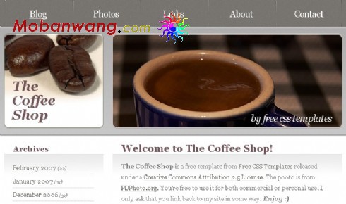 咖啡屋日志网页模板
