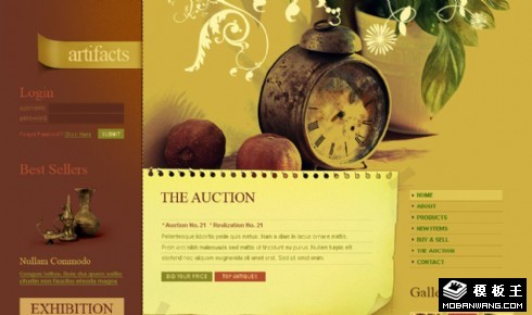 古物怀旧收藏网页模板