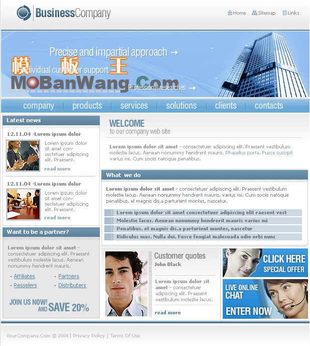 欧美风格公司网站模板