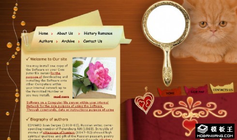 言情小说介绍网页模板