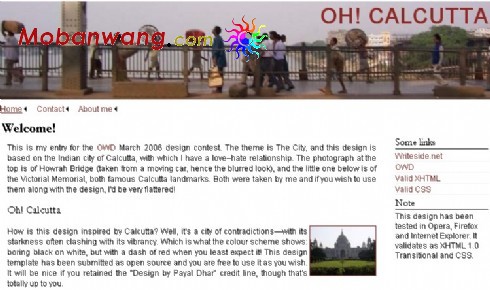 加尔各答信息网页模板