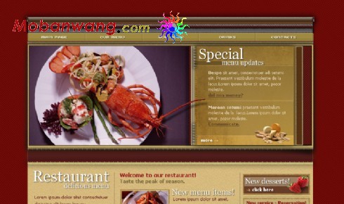 海鲜餐厅网页模板