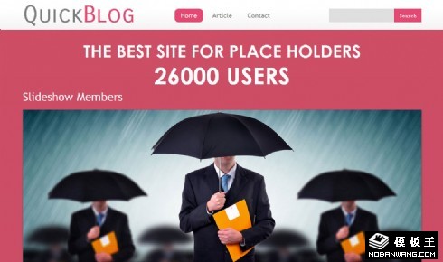 粉红图文日志网页模板