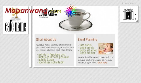 咖啡主题FLASH网页模板