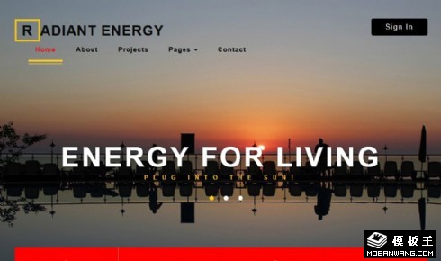 太阳能光伏工程响应式网站模板