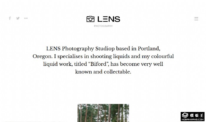 摄影分类项目展示网站模板