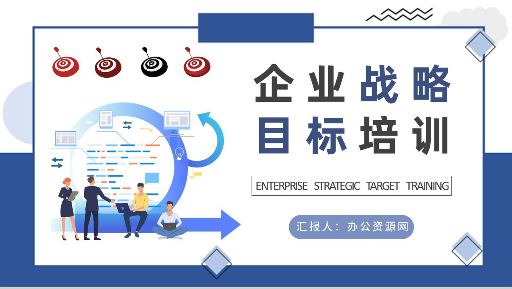 企业战略目标培训学习计划竞争战略知识总结PPT模板