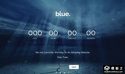 深蓝海底倒计时响应式网页模板