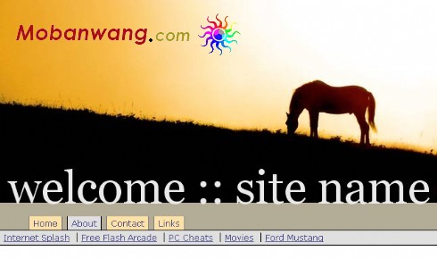 夕阳草原个人网页模板