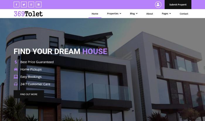 房地产租售服务展示平台网站模板