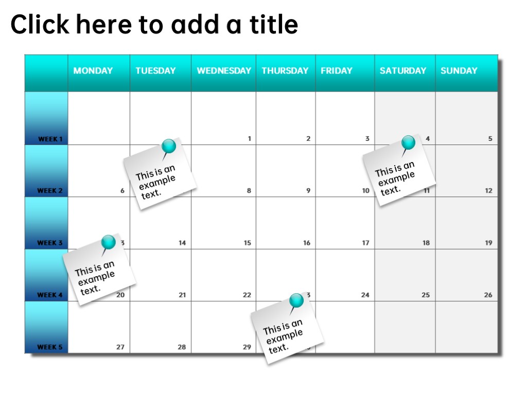 商务日历标记蓝色甘特图PPT图表模板