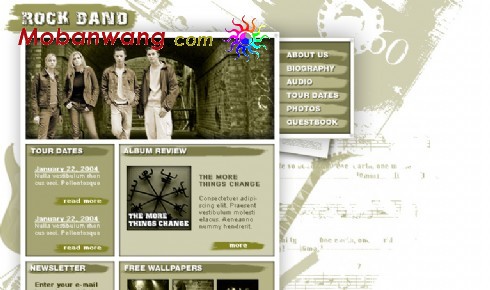 摇滚乐队网页模板