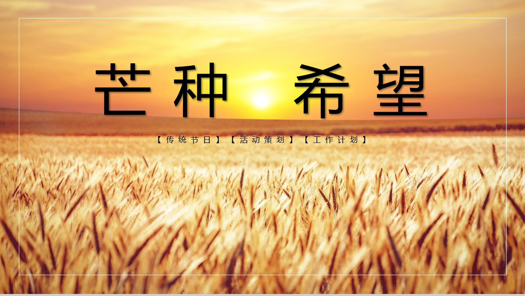 24节气芒种习俗由来介绍PPT模板