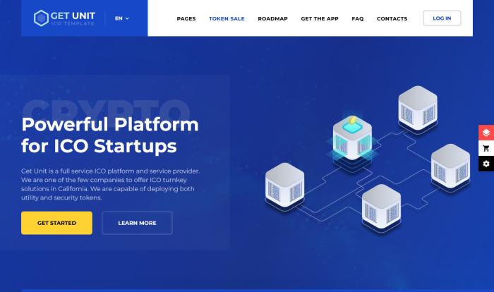 蓝色创新货币金融网站模板