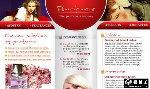 红色进口香水网页模板